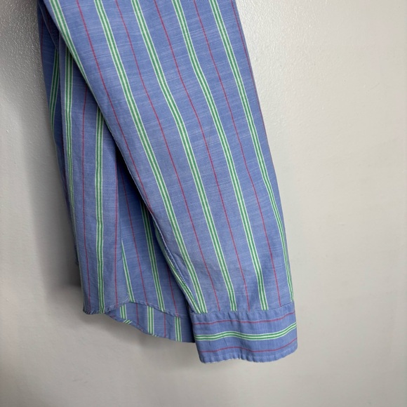 Ralph Lauren Custom Fit Striped Button Down Shirt Men’s 17/XL Blue - Picture 9 of 9